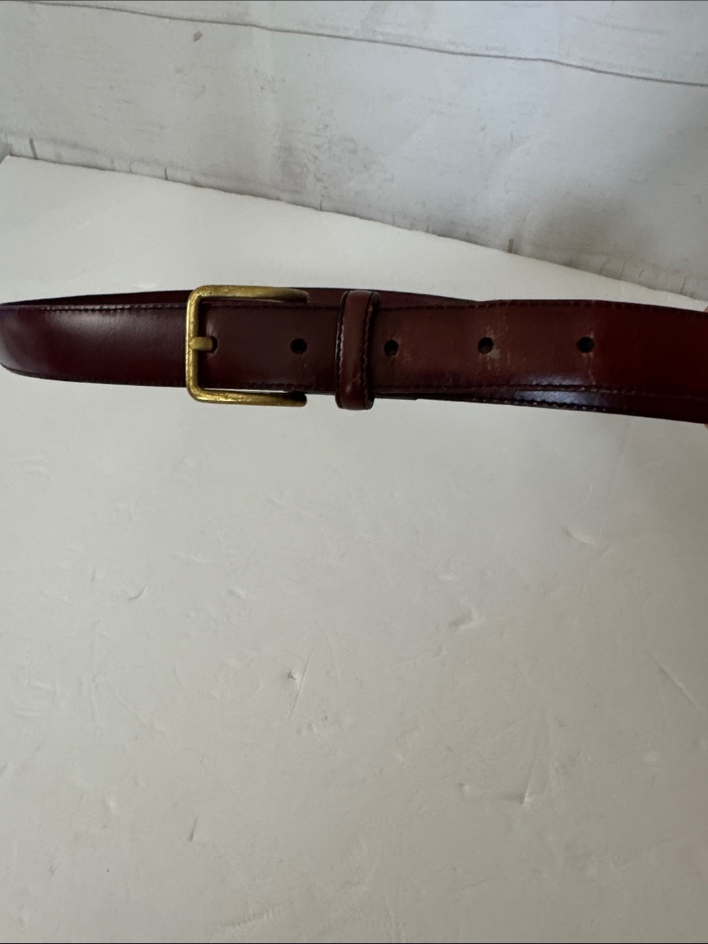 Vintage Brighton 1” Wide Brown Leather Belt with Brass Buckle Size 34 #33913